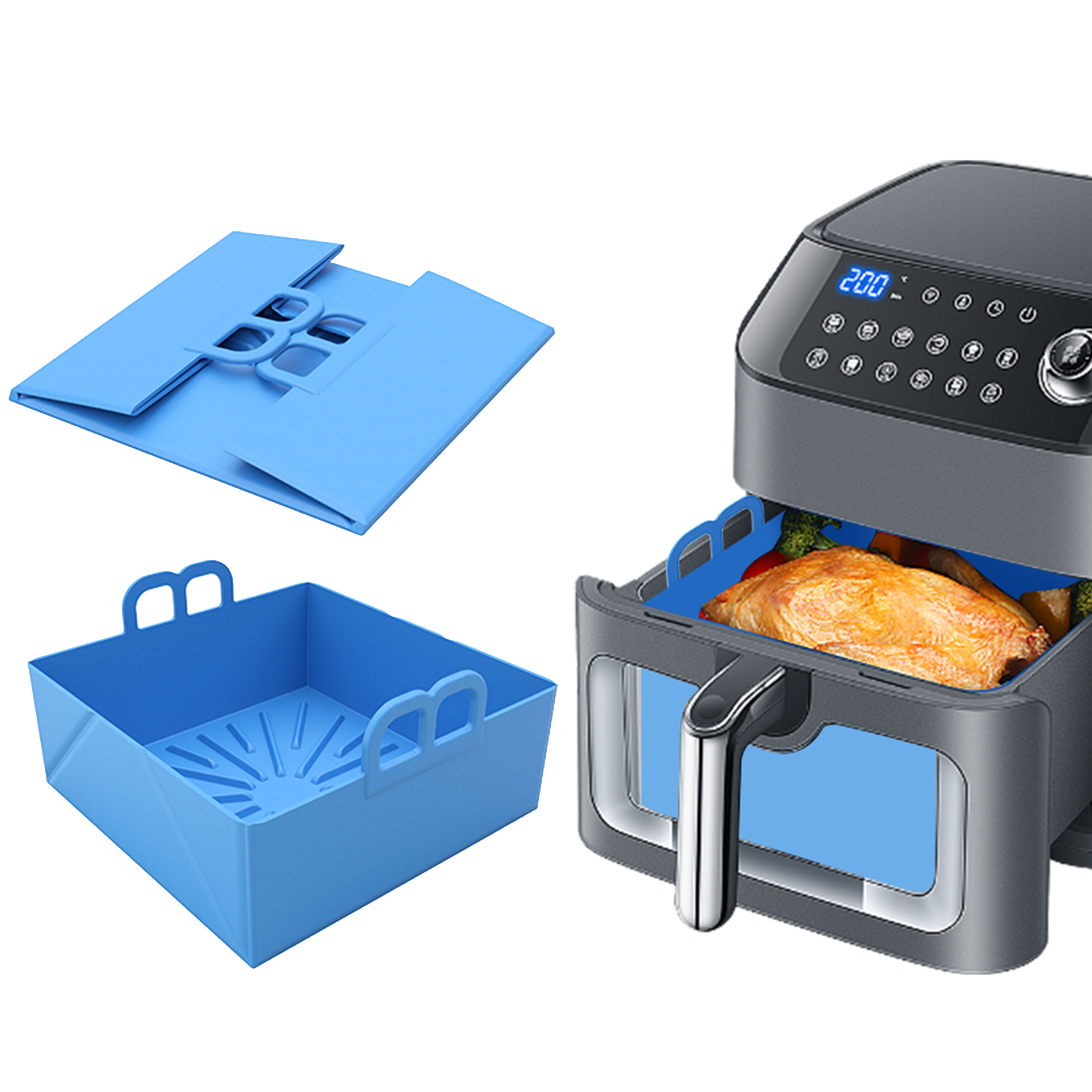 Folding Air Fryer Silicone Tra - Air Fryer Silicone Pot Liner recension och pris