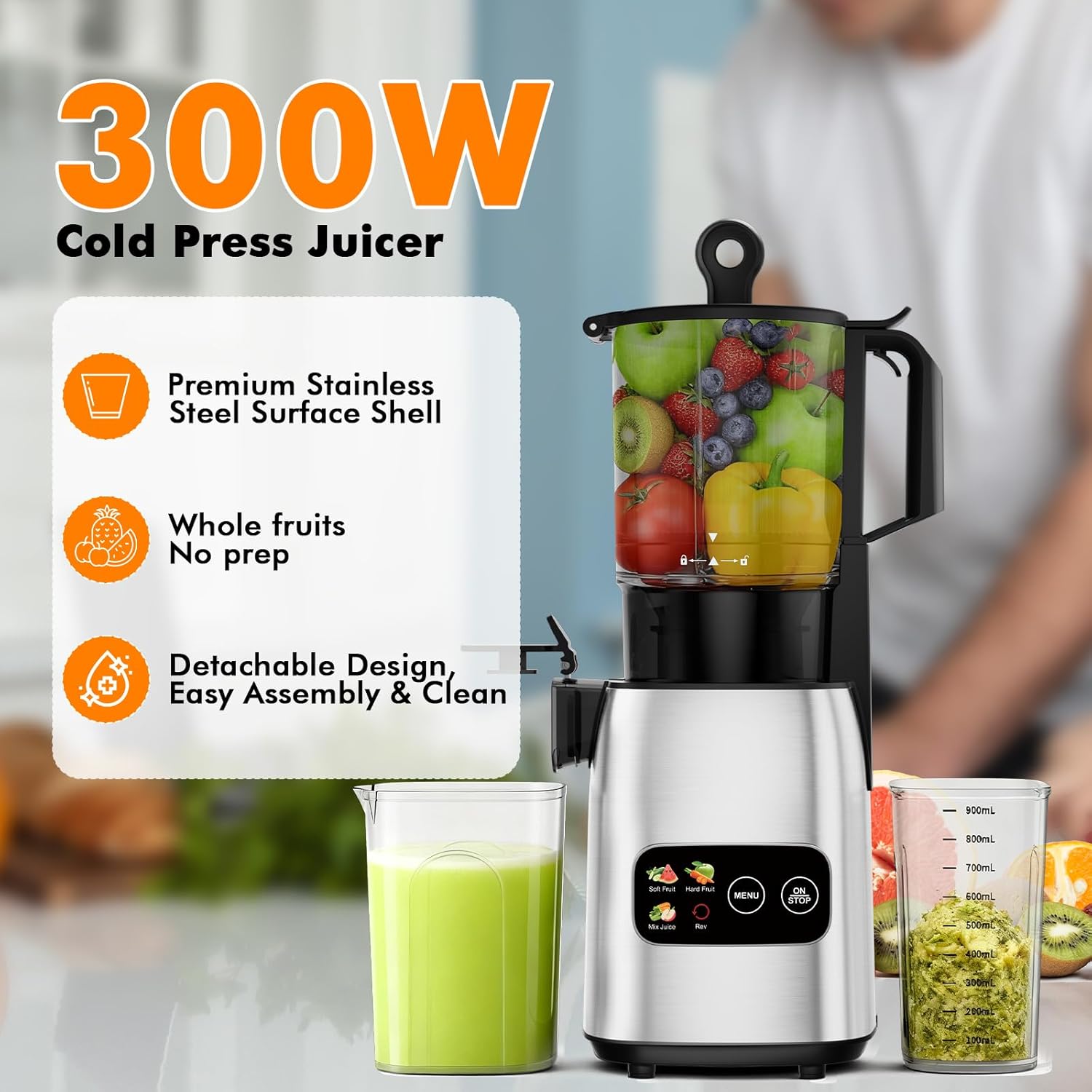 Slow Masticating Cold Press Ju - Electric Slow Juicer Cold Press recension och pris