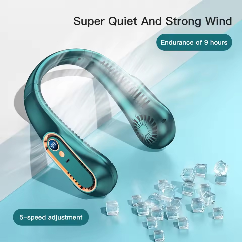 Hanging Neck Fan Digital Displ - Portable Blender Usb Rechargeable recension och pris